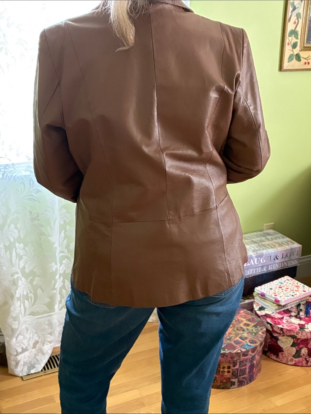 Vintage Chadwicks Brown Leather Blazer Jacket - Picture 6 of 8
